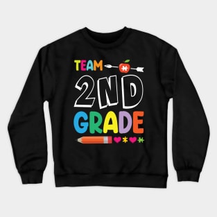 Team 2nd Grade Student Senior Teacher Happy Back To School Crewneck Sweatshirt